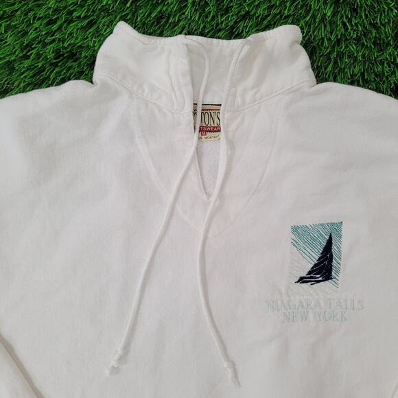 Vintage Niagara-Falls Collared Sweatshirt Medium 23x26 Baggy New-York - Picture 7 of 13